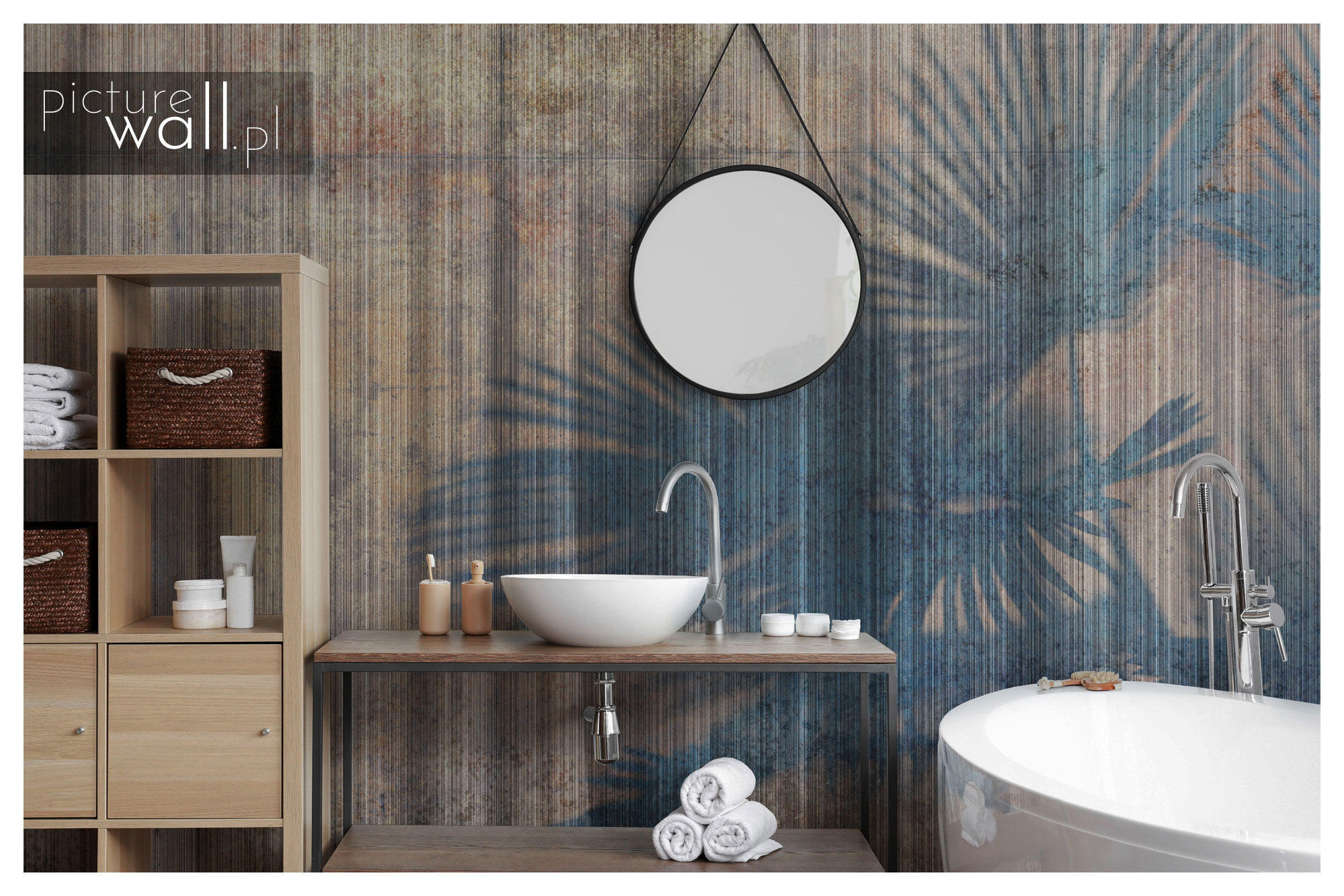 Fototapeta Cienie Palm na Bambusie