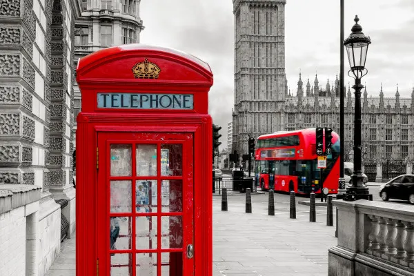 Naklejki na ścianę Budka Telefoniczna w Londynie i Big Ben na wymiar