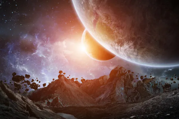 Obrazy Gigantyczne asteroidy, które wkrótce rozbiją elementy renderowania 3D Ziemi na wymiar
