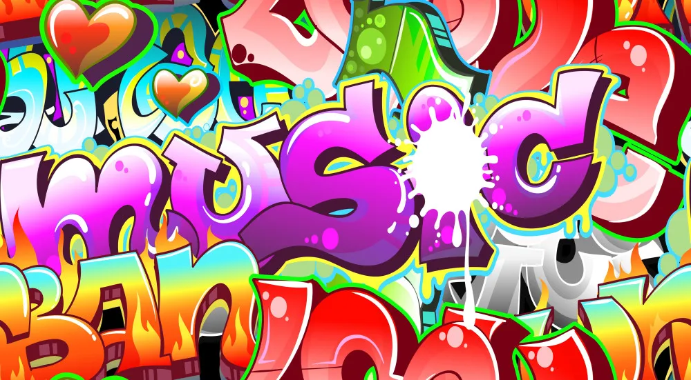Obraz Graffiti Urban Art – kolorowa grafika w miejskim stylu #wf966