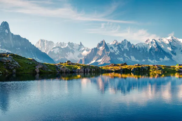 Obrazy Jezioro Lac Blanc i Mont Blanc na wymiar