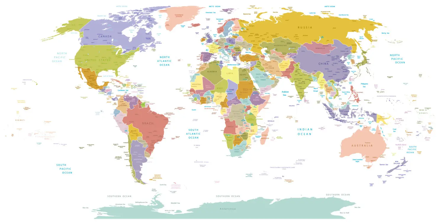 Fototapeta Mapa świata – warstwowa kompozycja