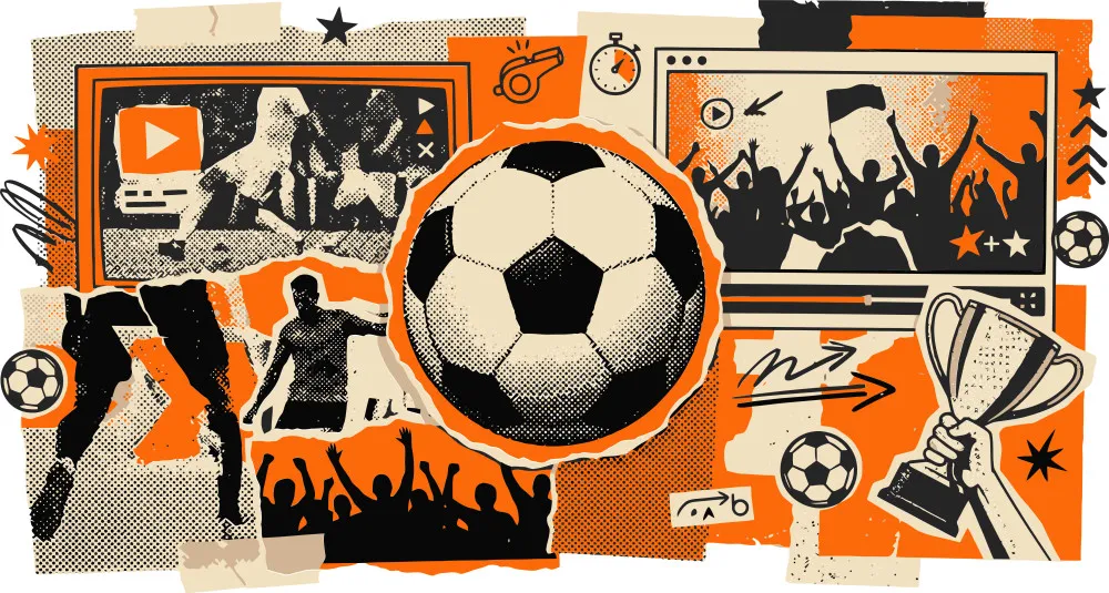 Obraz Piłka nożna retro – vintage sportowa ilustracja #wf1017