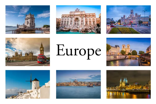 Obrazy Pocztówka z europejskimi miastami na wymiar