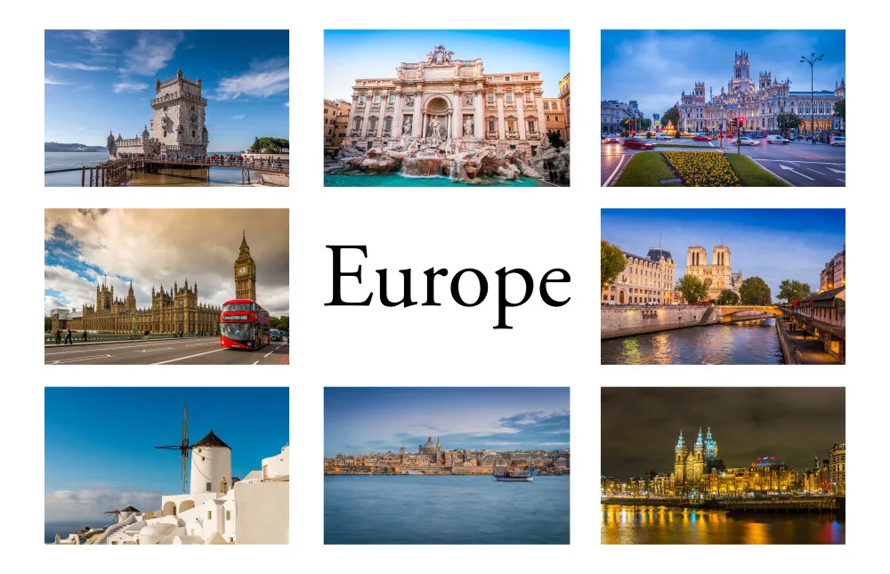 Fototapeta Pocztówka z europejskimi miastami #wf933