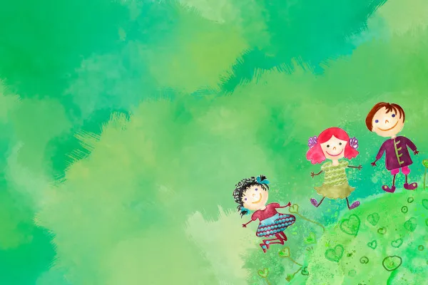 Obrazy Radosne dzieci – akwarelowa ilustracja pełna zabawy na wymiar