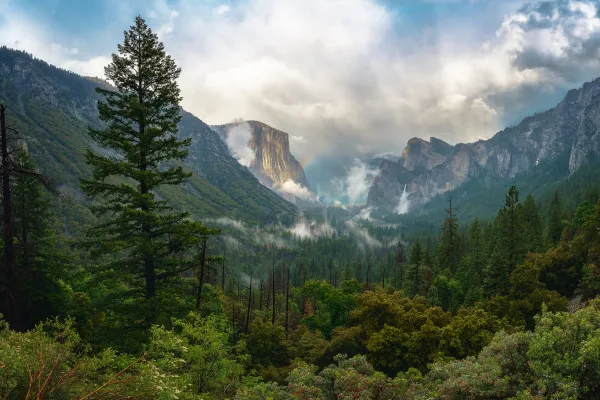 Obrazy Tęcza nad Doliną Yosemite na wymiar
