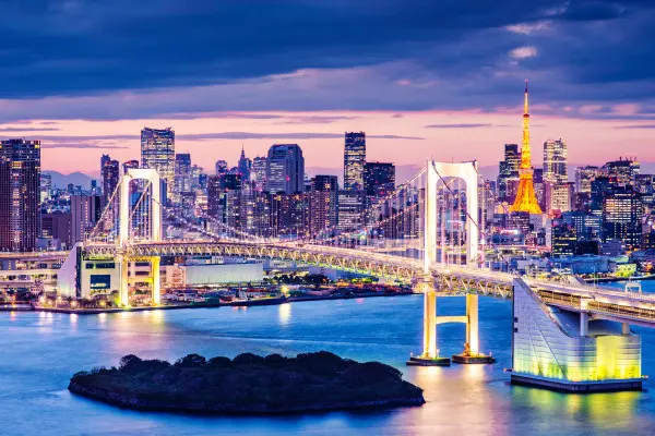 Obrazy Tokio – panorama zatoki Tokyo Bay na wymiar