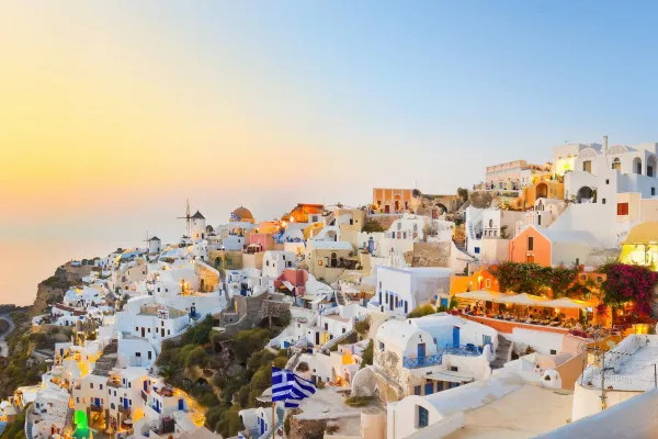 Obrazy Zachód Słońca na Santorini, Grecja na wymiar