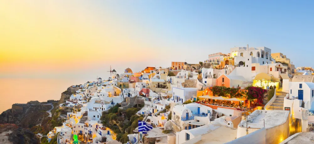 Fototapeta Zachód Słońca na Santorini, Grecja #wf820