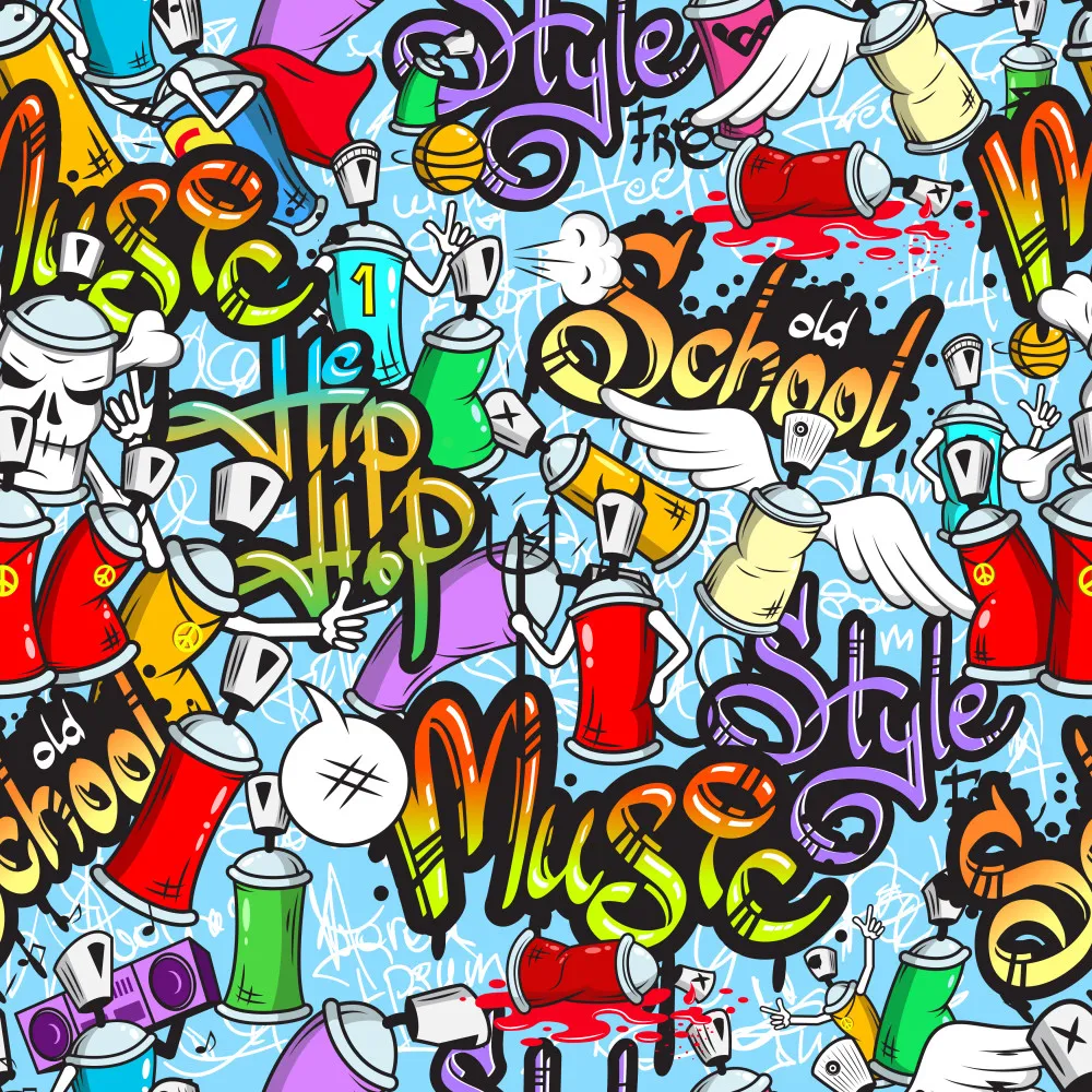 Fototapeta Znaki graffiti – dynamiczny wzór w miejskim stylu #wf968