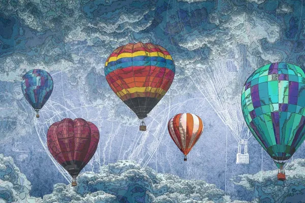 Naklejki na ścianę Balony w przestworzach na wymiar