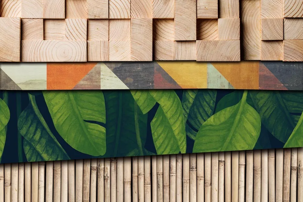 Fototapeta Geometryczne motywy z zielenią #wf412
