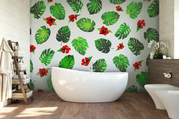Fototapety Monstery i hibiskusy autorstwa Martyny Gorzelak na wymiar
