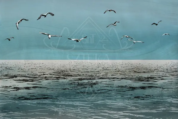 Obrazy Mewy nad oceanem autorstwa Kamila Siudzińskiego na wymiar