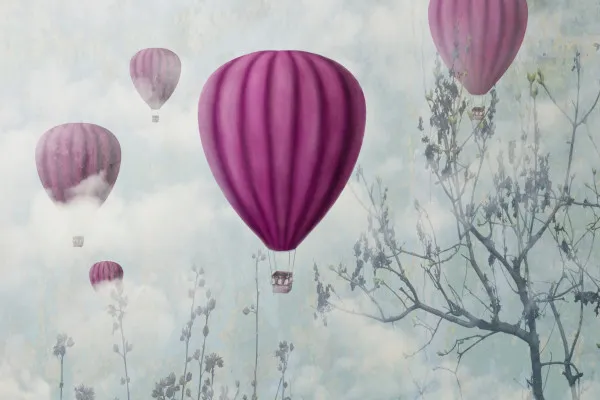 Obrazy Różowe Balony – Podniebna Podróż na wymiar