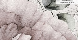 Zbliżenie wzoru Piwonie na betonie