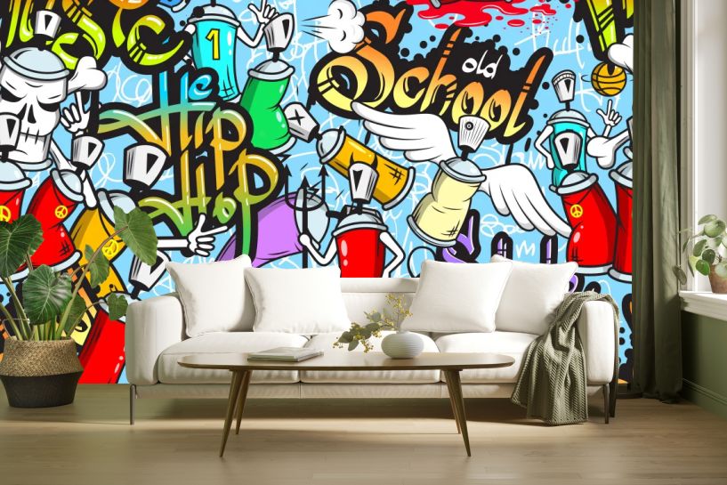 Znaki graffiti – dynamiczny wzór w miejskim stylu