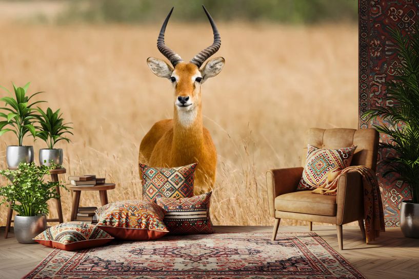 Antylopa waterbuck na sawannie – afrykańska natura