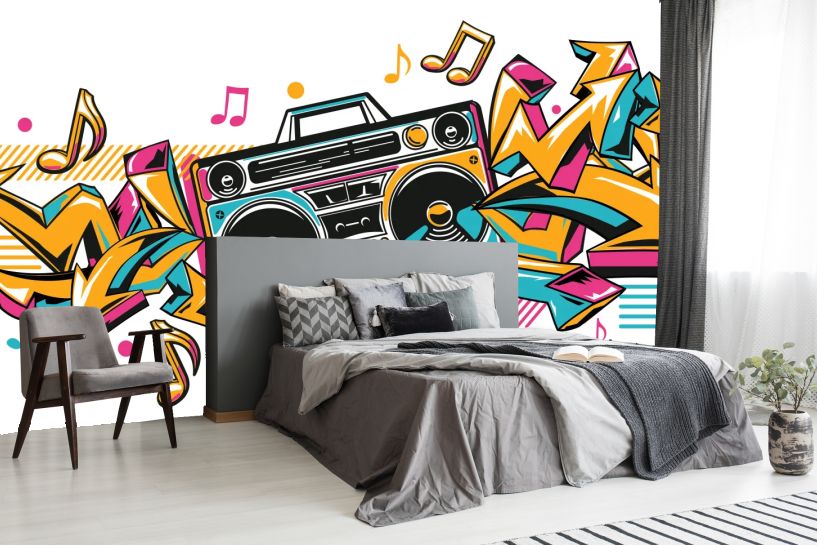 Boombox i graffiti – muzyka w stylu retro