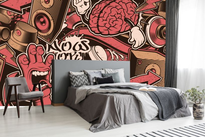 Graffiti – kolorowy miejski wzór street art