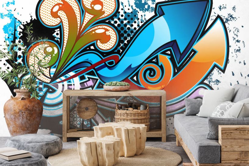 Graffiti – kolorowy miejski wzór street art