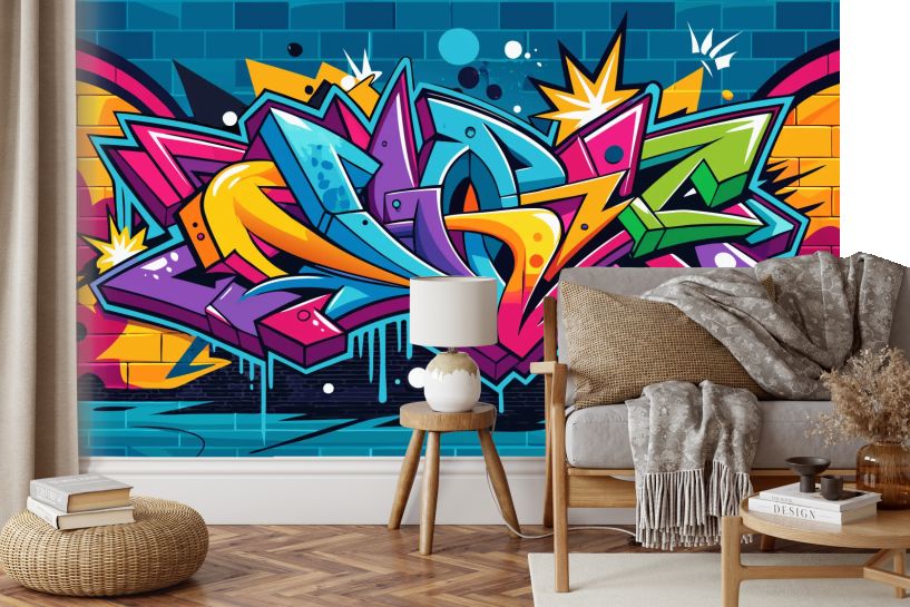 Kolorowe graffiti – abstrakcyjna kompozycja pop-art