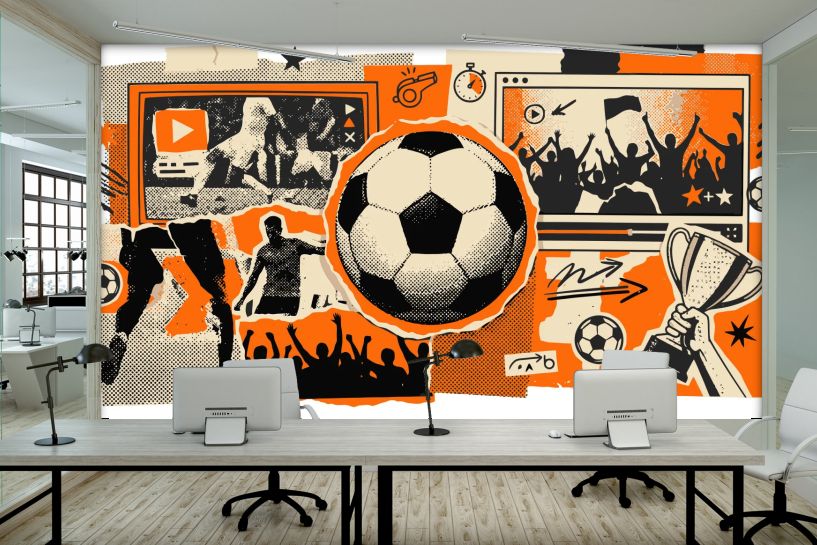 Piłka nożna retro – vintage sportowa ilustracja