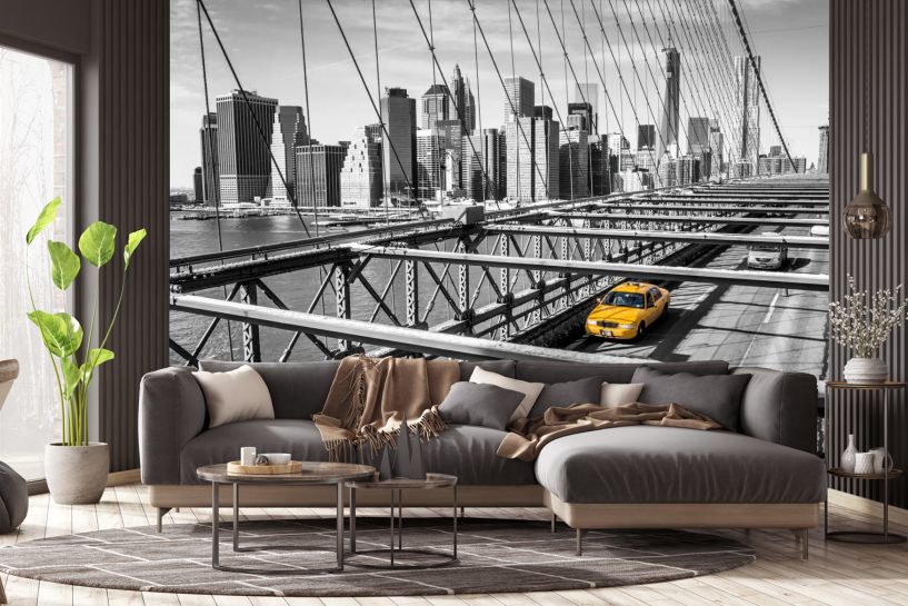 Nowy Jork – Żółta Taksówka na Brooklyn Bridge i Miejski Klimat