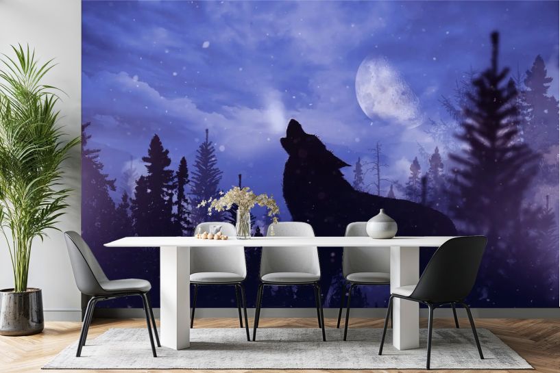 Wilk podczas Wycia – Dzika Natura i Nocny Las