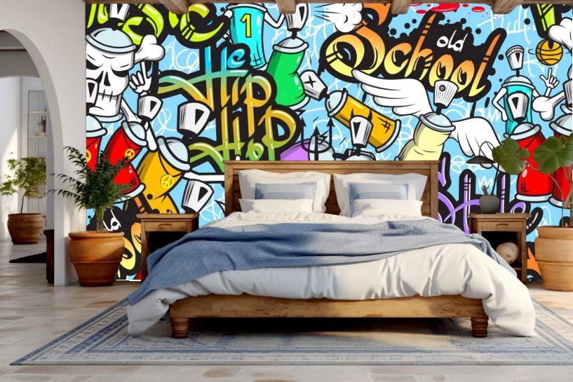 Znaki graffiti – dynamiczny wzór w miejskim stylu