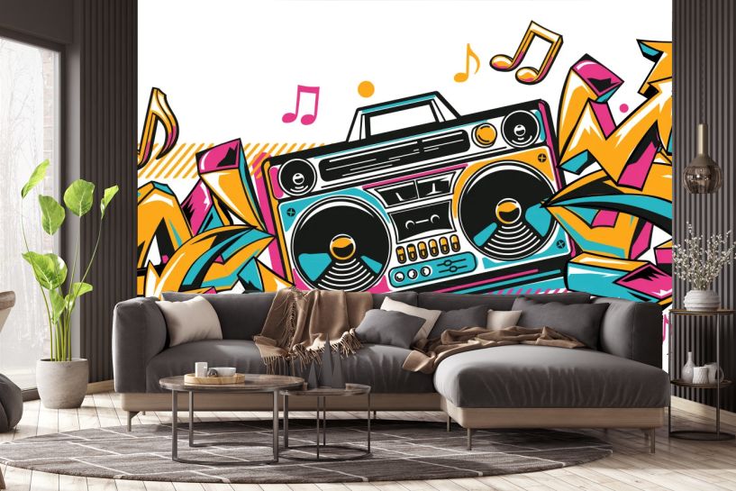 Boombox i graffiti – muzyka w stylu retro