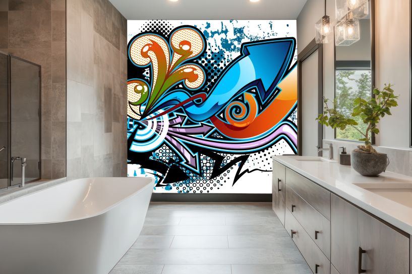 Graffiti – kolorowy miejski wzór street art