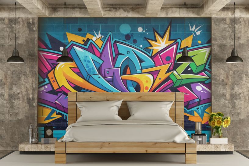 Kolorowe graffiti – abstrakcyjna kompozycja pop-art