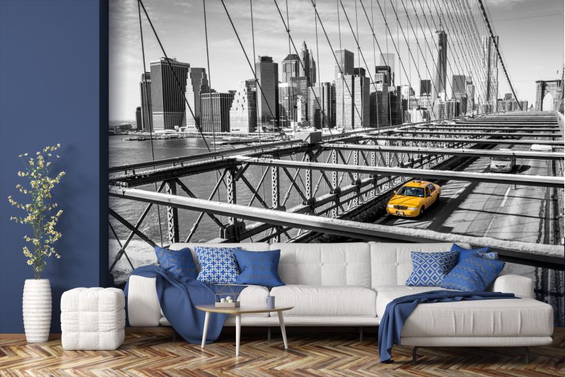Nowy Jork – Żółta Taksówka na Brooklyn Bridge i Miejski Klimat