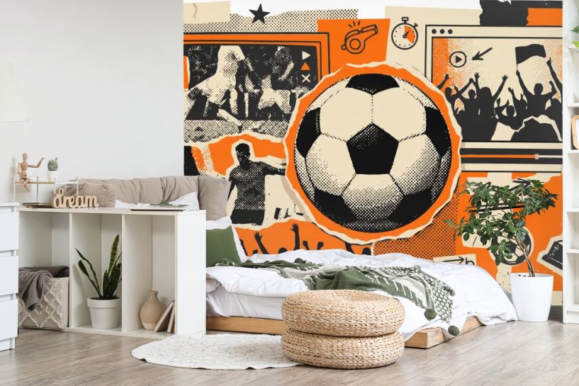 Piłka nożna retro – vintage sportowa ilustracja
