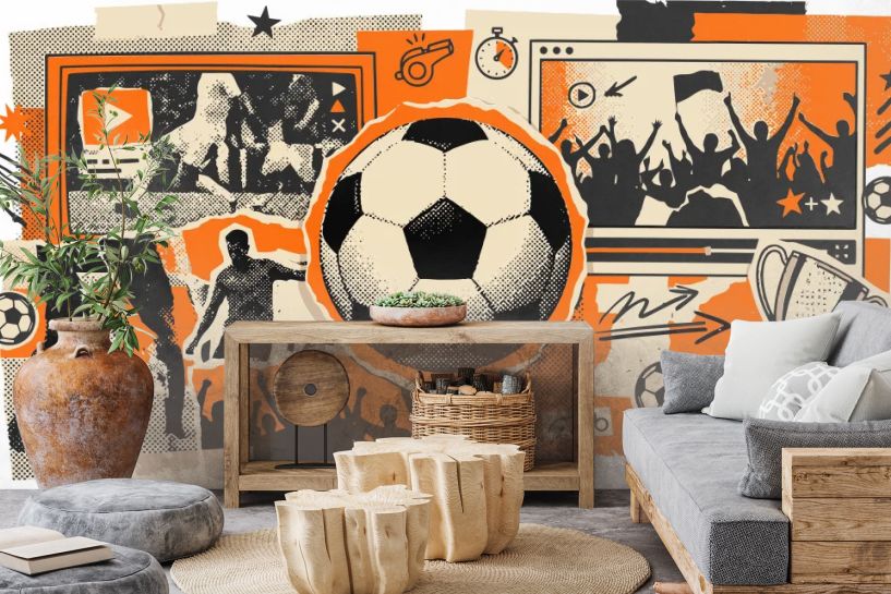 Piłka nożna retro – vintage sportowa ilustracja