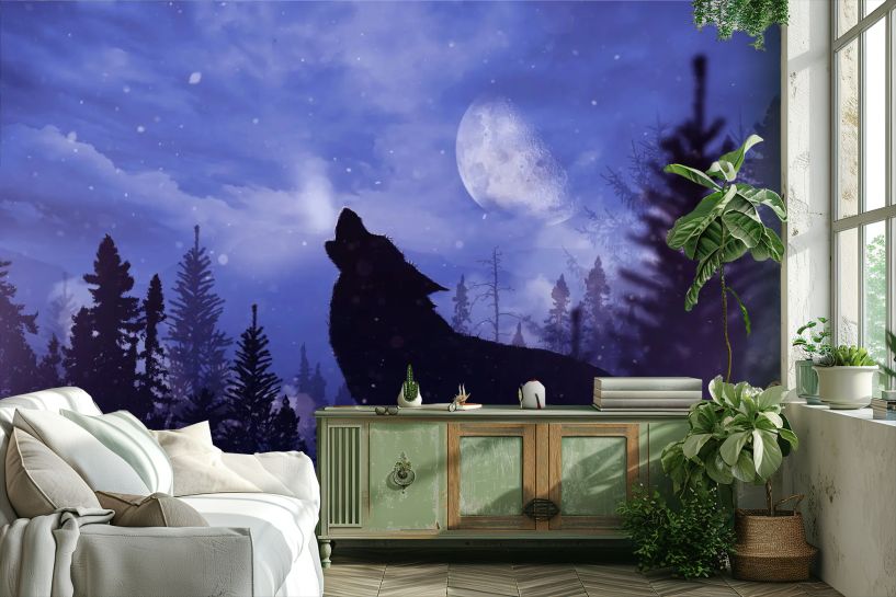 Wilk podczas Wycia – Dzika Natura i Nocny Las