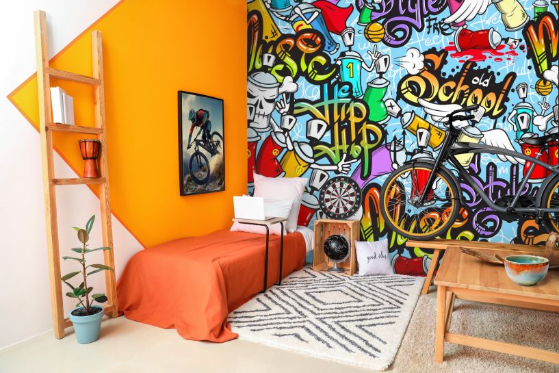 Znaki graffiti – dynamiczny wzór w miejskim stylu