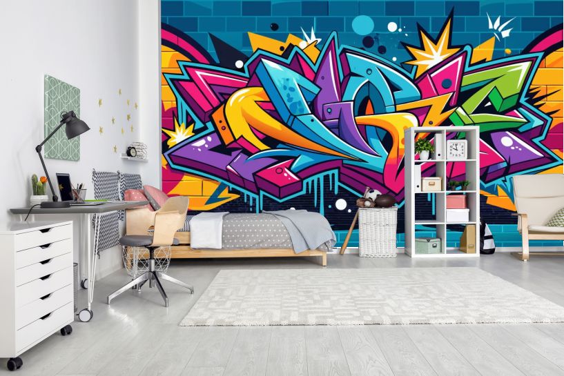 Kolorowe graffiti – abstrakcyjna kompozycja pop-art