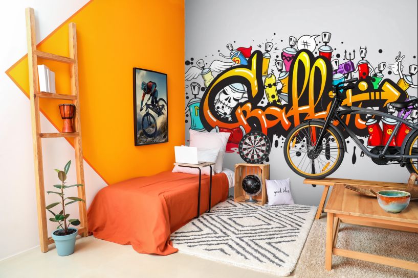 Postacie graffiti – kolorowa kompozycja w stylu street art