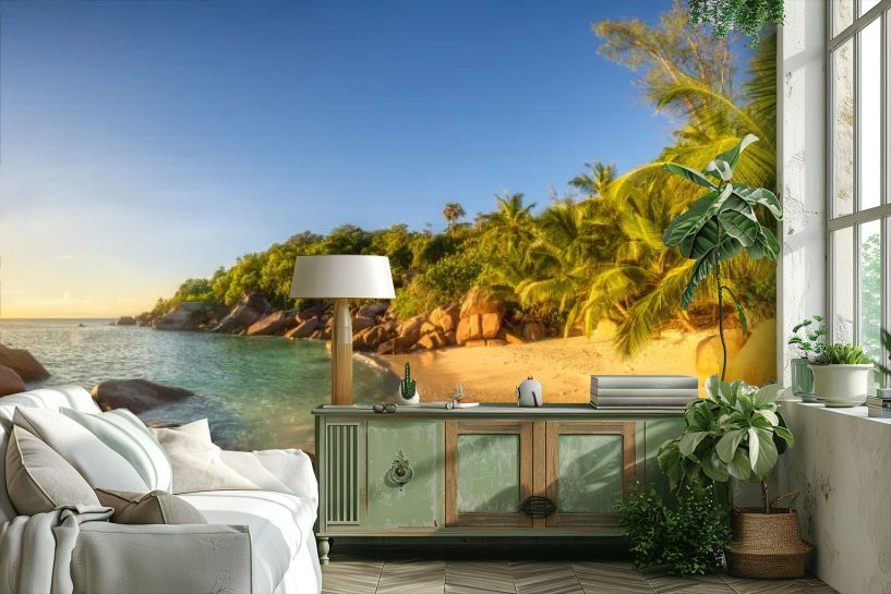 Zachód słońca na Seszelach – rajska plaża Anse Lazio