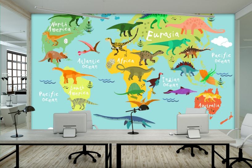 Mapa Świata Dinozaurów