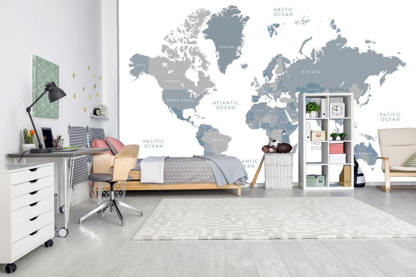 Mapa Świata w Odcieniach Szarości