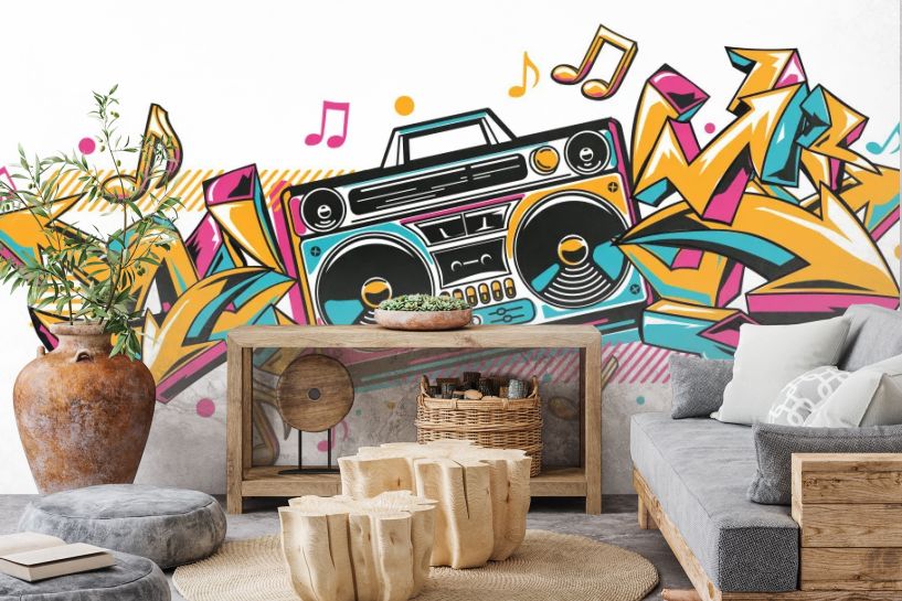 Boombox i graffiti – muzyka w stylu retro