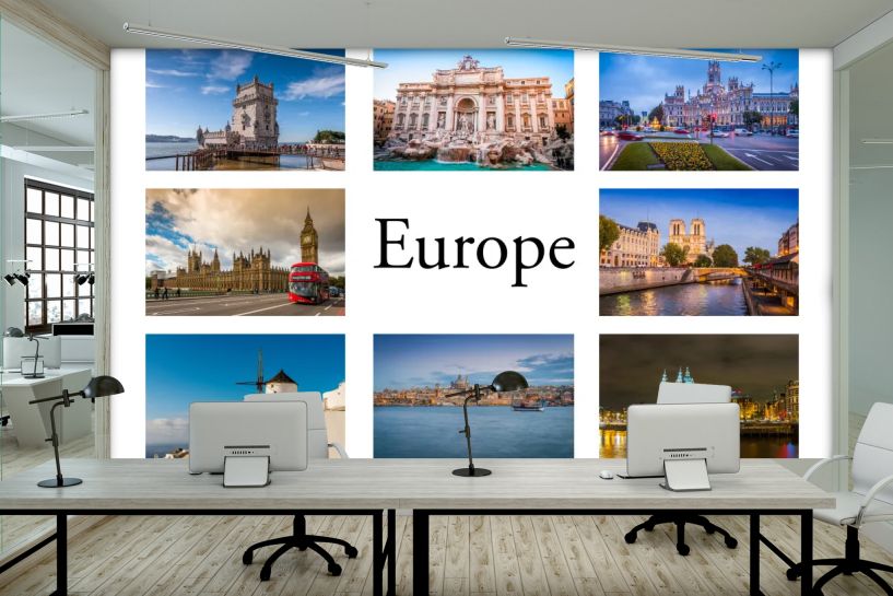 Pocztówka z europejskimi miastami