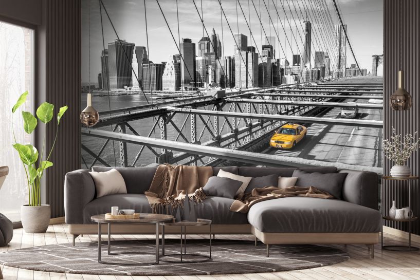 Nowy Jork – Żółta Taksówka na Brooklyn Bridge i Miejski Klimat