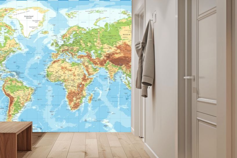 Fizyczna mapa świata z detalami