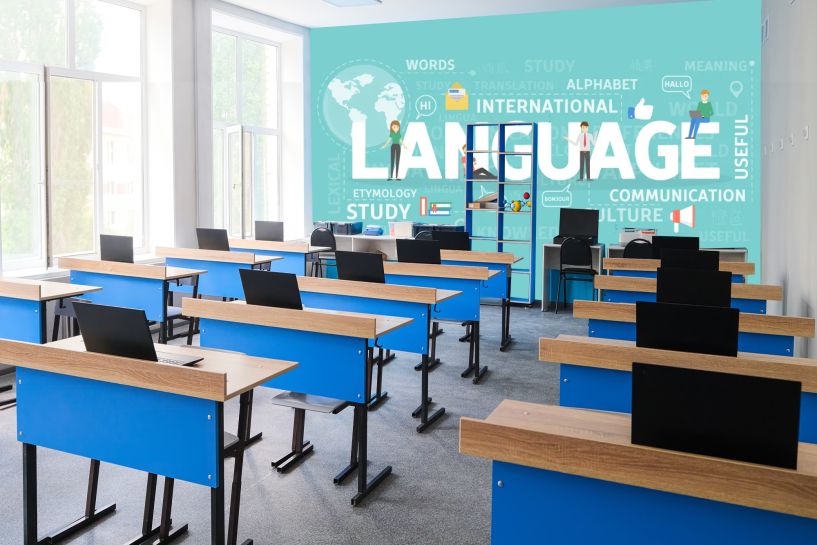 Język i komunikacja – ilustracja edukacyjna