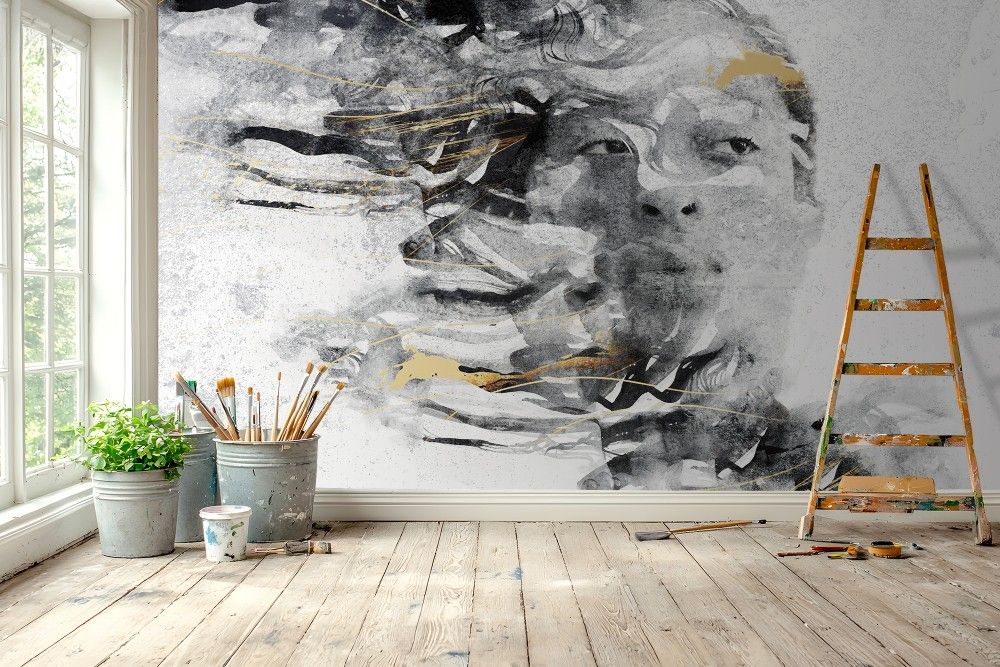 Fototapety z motywem Twarz ze złotem